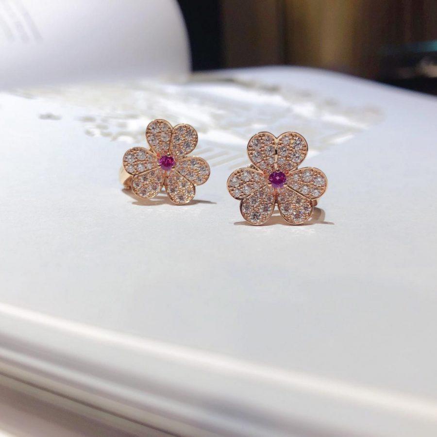 ¡®Glow¡¯FRIVOLE PINK GOLD FLOWER DIAMOND EARRINGS