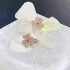 ¡®Glow¡¯FRIVOLE PINK GOLD FLOWER DIAMOND EARRINGS