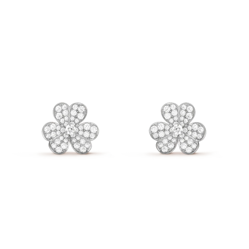 ¡®Glow¡¯FRIVOLE SILVER FLOWER DIAMOND EARRINGS