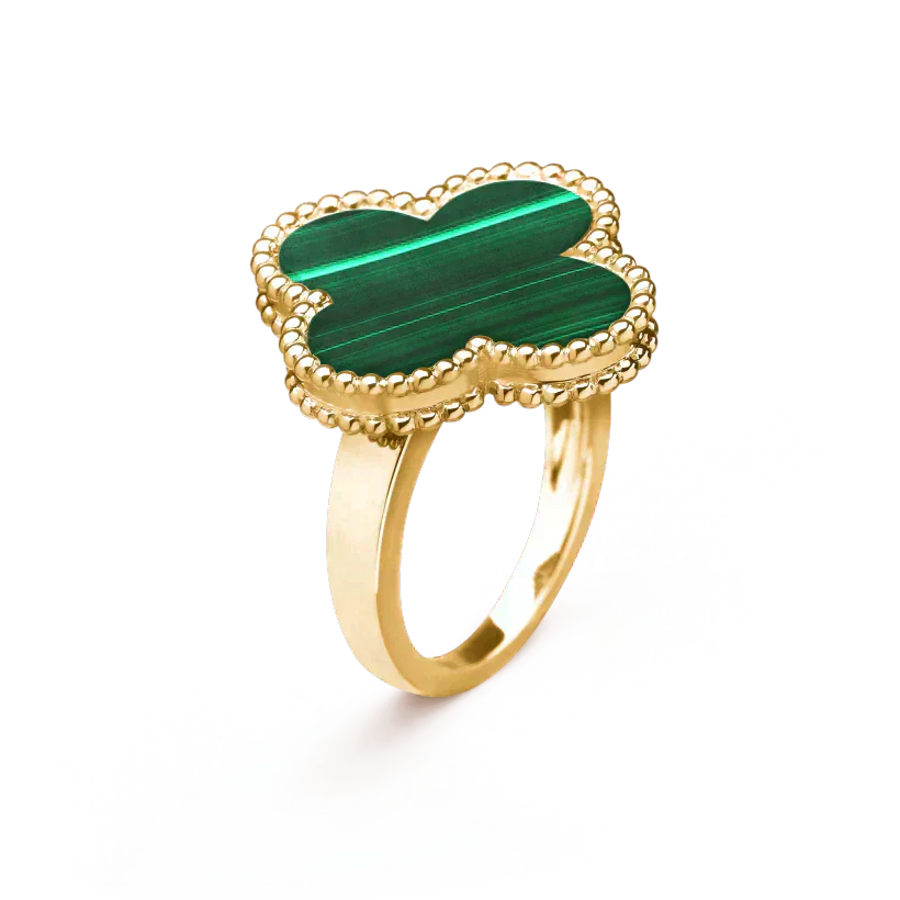 ¡®Glow¡¯CLOVER MALACHITE RING