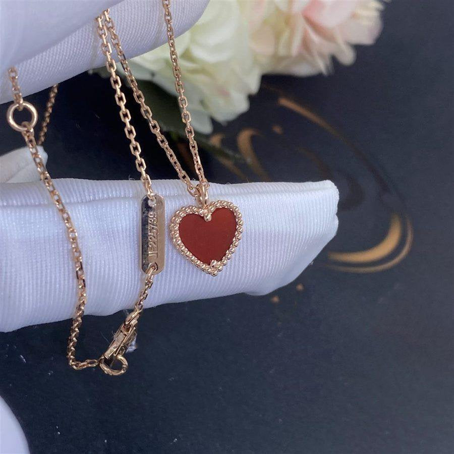 ¡®Glow¡¯SWEET CLOVER CARNELIAN HEART NECKLACE