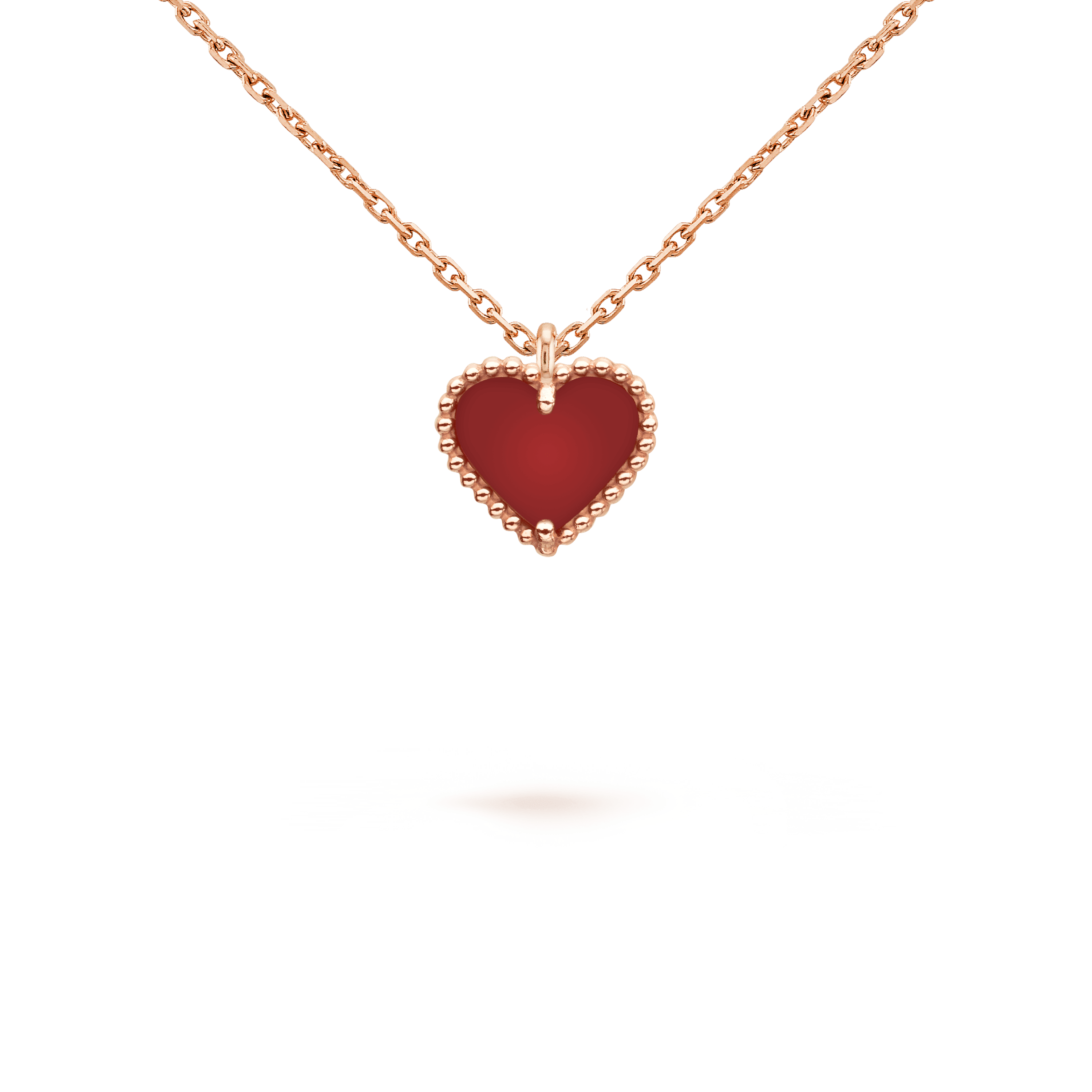 ¡®Glow¡¯SWEET CLOVER CARNELIAN HEART NECKLACE