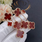 ¡®Glow¡¯CLOVER EARRINGS CARNELIAN 4 MOTIFS PINK GOLD