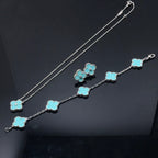 ¡®Glow¡¯CLOVER 1 DIAMOND BLUE SKY SILVER EARRINGS