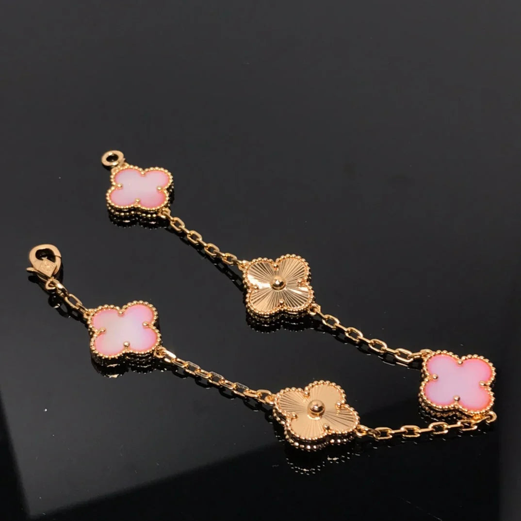 [Glow Jewelry] CLOVER 5 MOTIFS  PINK MOP BRACELET COLLECTION