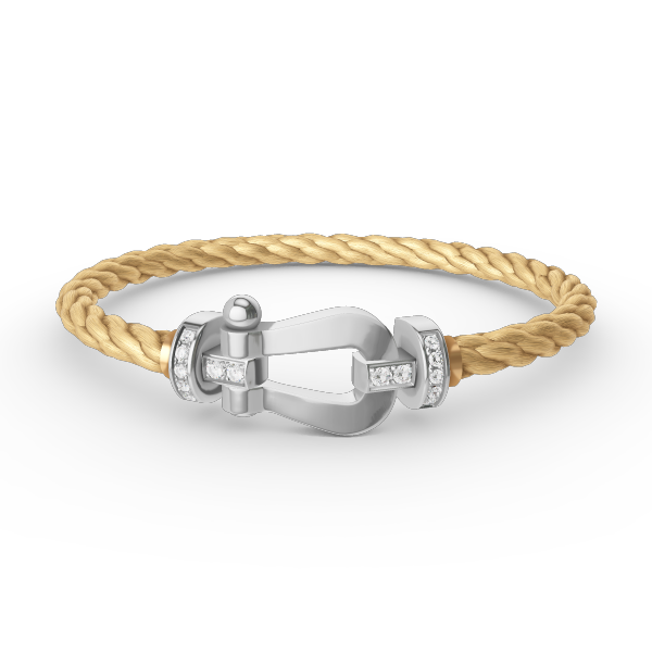 GlowFORCE LARGE HORSESHOE HALF DIAMOND BRACELET SILVER