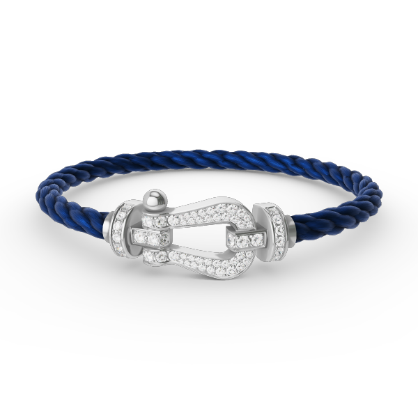 GlowFORCE LARGE HORSESHOE FULL DIAMOND BRACELET SILVER