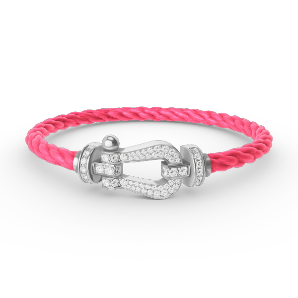 GlowFORCE LARGE HORSESHOE FULL DIAMOND BRACELET SILVER