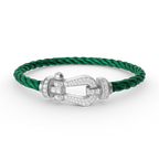GlowFORCE LARGE HORSESHOE FULL DIAMOND BRACELET SILVER